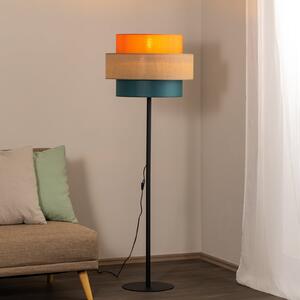 TK Lighting Talna svetilka Trio, senčilo iz jute, oranžna/naravno rjava/bencin, Večbarvna, Dnevna soba / jedilnica, Tkanine / tekstil
