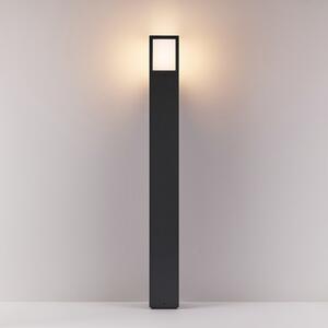 Deko-Light Luč za osvetlitev poti Facado II, višina 100 cm, kotna, temno siva/opal, zatemnjen, Siva, Aluminij