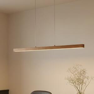 Lucande LED viseča svetilka Nihalo, les, 122 cm, z možnostjo zatemnitve, CCT, zatemnjen, Les, Dnevna soba / jedilnica, Les, Sodobni