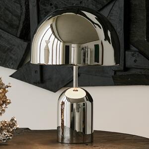 Tom Dixon LED namizna svetilka Bell, srebrna, 43 cm, z možnostjo zatemnitve, zatemnjen, Kovinska, Dnevna soba / jedilnica, Kovina, Dizajn