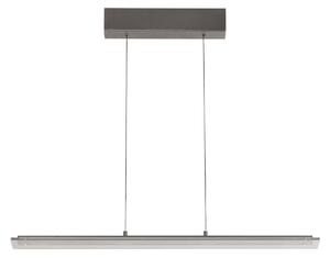 FISCHER & HONSEL LED viseča svetilka Torvi, peščeno siva/dimno siva, 88 cm kovina/steklo, zatemnjen, Siva, Dnevna soba / jedilnica, Kovina, Sodobni