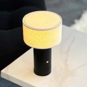 Dyberg Larsen LED-akumulatorska namizna svetilka Mellow, črna, 23 cm, zatemnjen, Črna, Dnevna soba / jedilnica, Les, Skandinavski
