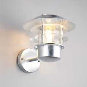 Trio Lighting Zunanja stenska svetilka Ruvuuma v barvi cinka Ø 22 cm, usmerjena navzgor, zatemnjen, Kovinska, Kovina