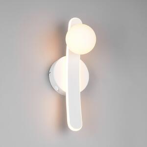 Trio Lighting LED stenska svetilka Napoli, bela mat, višina 34 cm, kovina, CCT, zatemnjen, Bela, Dnevna soba / jedilnica, Kovina, Sodobni