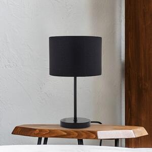 B.K. Licht Namizna svetilka Kari, črna/zlata, višina 33 cm, tekstil, E27, Črna, Dnevna soba / jedilnica, Tkanine / tekstil, Sodobni