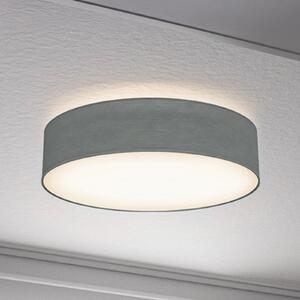 B.K. Licht Stropna svetilka Litora, siva, Ø 38 cm, tekstil, E27, zatemnjen, Siva, Dnevna soba / jedilnica, Tkanine / tekstil