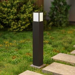 Deko-Light Luč za osvetlitev poti Facado II, višina 65 cm, kotna, temno siva/opal, zatemnjen, Siva, Aluminij