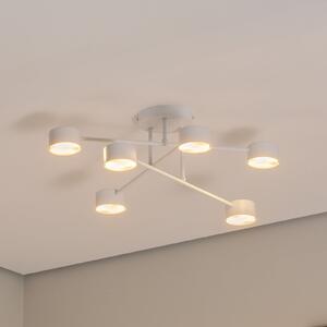 EMIBIG LIGHTING Modus 6 stropna svetilka, jeklena, šest luči, GX53, bela, zatemnjen, Bela, Dnevna soba / jedilnica, Kovina, Sodobni