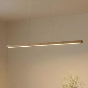 Lucande LED viseče svetilo Maruta, les, žarek, 120 cm, 3000K, Les, Dnevna soba / jedilnica, Les, Sodobni