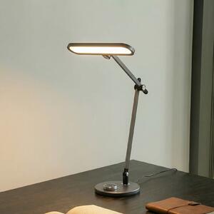 Lindby Namizna svetilka LED Elvir, siva, aluminij, višina 53 cm, CCT, zatemnjen, Siva, Dnevna soba / jedilnica, Aluminij, Sodobni