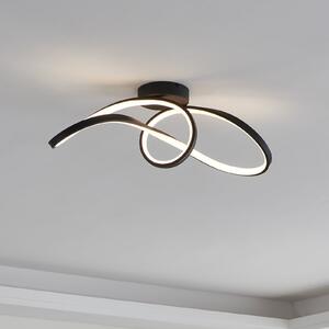 EGLO connect LED stropna svetilka Calarossa-Z, črna, aluminij, zatemnjen, Črna, Dnevna soba / jedilnica, Aluminij, Sodobni