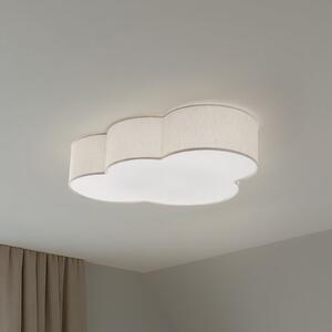 TK Lighting Stropna svetilka Cloud, bež, dolžina 63 cm, tekstil, oblak, E27, zatemnjen, Bež, Otroška soba, Tkanine / tekstil, Mladostno bivanje