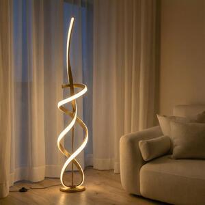 ONLI Talna svetilka Kira LED, višina 140 cm, zlata barva, kovina, 4000K, Zlata / medeninasta, Dnevna soba / jedilnica, Aluminij, Sodobni