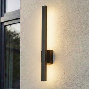 Lindby LED zunanja stenska svetilka Sakari, črna, aluminij, višina 50 cm, Črna, Aluminij, Sodobni