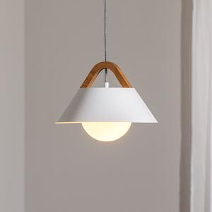 Luminex Visoka svetilka Funda, bela, Ø 30 cm, 1-žarek, kovina/steklo, zatemnjen, Bela, Dnevna soba / jedilnica, Kovina, Sodobni
