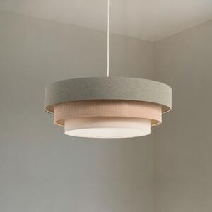 Maco Design Triniti viseča luč, zelena/bige/kremasta, Ø 60 cm, tekstil, zatemnjen, Zelena, Dnevna soba / jedilnica, Tkanine / tekstil