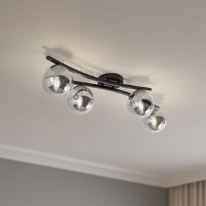 EMIBIG LIGHTING Stropna svetilka Opus, dolžina 84 cm, dimno siva/črna, 4-svetlobna., zatemnjen, Črna, Dnevna soba / jedilnica, Kovina, Sodobni