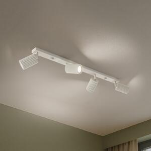 SOLLUX LIGHTING Stropna svetilka Carbon, bež, dolžina 81 cm, aluminij, 4-svetlobna., zatemnjen, Bež, Dnevna soba / jedilnica, Aluminij, Sodobni