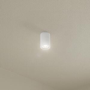 SOLLUX LIGHTING Stropna svetilka Carbon, bela, višina 10 cm, aluminij, zatemnjen, Bela, Dnevna soba / jedilnica, Aluminij, Sodobni
