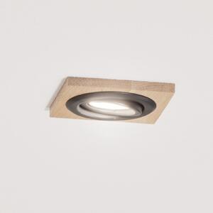 Lamkur Stropna vgradna svetilka Tobby, 10 x cm, komplet 3 kosov, hrastov les GU10, zatemnjen, Les, Dnevna soba / jedilnica, Les, Skandinavski, Vgradne luči kotne
