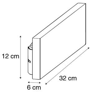 Podeželska stenska svetilka les 32 cm z LED 6 lučmi - Ajdin