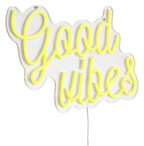 Neonska stenska svetilka rumena vklj. LED - Good Vibes