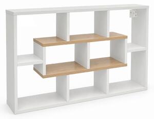 STENSKI REGAL 85/48/16 cm bela, medeni hrast