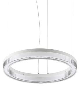 IDEAL LUX LED-visoka svetilka Crown Ø 40 cm, bela, kovinska, Bela, Dnevna soba / jedilnica, Kovina, Sodobni