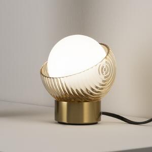 IDEAL LUX Namizna svetilka Bloom, medenina/jantar, višina 13 cm, Zlata / medeninasta, Dnevna soba / jedilnica, Kovina, Sodobni