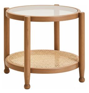 Okrogla stranska mizica s stekleno mizno ploščo ø 57 cm Cebu – Premier Housewares