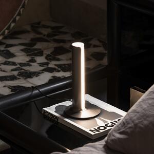 IDEAL LUX LED namizna svetilka Dorica, siva, višina 25 cm, zatemnjen, Siva, Dnevna soba / jedilnica, Aluminij, Sodobni