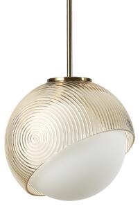 IDEAL LUX viseča svetilka Bloom, premer 17 cm, medenina, kovina/steklo, zatemnjen, Zlata / medeninasta, Dnevna soba / jedilnica, Kovina, Sodobni