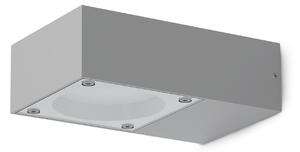 IDEAL LUX Zunanja stenska svetilka Sirio, siva, širina 10 cm, kovinska, Siva, Aluminij, Sodobni
