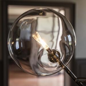 IDEAL LUX Stoječa svetilka Equinoxe, krom/prozorno steklo, višina 166 cm, Krom, Dnevna soba / jedilnica, Kovina