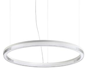 IDEAL LUX LED-visoka svetilka Crown, premer 80 cm, bela, kovinska, Bela, Dnevna soba / jedilnica, Kovina, Sodobni