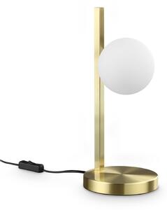 IDEAL LUX Namizna svetilka Binomio, medenina, višina 38 cm, kovina, Zlata / medeninasta, Dnevna soba / jedilnica, Kovina, Sodobni