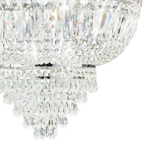IDEAL LUX stenska svetilka Dubai, krom/prozorno, širina 25 cm, kristal, zatemnjen, Kovinska, Dnevna soba / jedilnica, Steklo