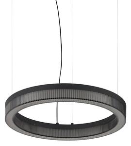 IDEAL LUX LED-visoka svetilka Crown, premer 40 cm, črna, kovinska, Črna, Dnevna soba / jedilnica, Kovina, Sodobni