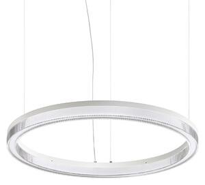 IDEAL LUX LED-visoka svetilka Crown, premer 60 cm, bela, kovinska, Bela, Dnevna soba / jedilnica, Kovina, Sodobni