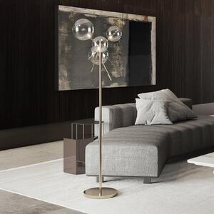 IDEAL LUX Stoječa svetilka Equinoxe, krom/dimno siva, višina 166 cm, Krom, Dnevna soba / jedilnica, Kovina