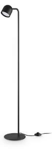 IDEAL LUX Stoječa svetilka Dodo, črna, višina 118 cm, kovinski regulator, zatemnjen, Črna, Dnevna soba / jedilnica, Kovina, Sodobni