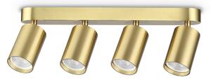 IDEAL LUX stropni reflektor Dynamite Round, medeninast, 38 cm, 4-žarilni, Zlata / medeninasta, Dnevna soba / jedilnica, Kovina, Sodobni