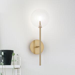 IDEAL LUX stenska svetilka Equinoxe, medenina/jantar, višina 45 cm, Zlata / medeninasta, Dnevna soba / jedilnica, Kovina