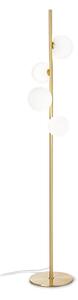 IDEAL LUX Stoječa svetilka Perlage, medenina/bela, višina 164 cm, 4-žarilna, Zlata / medeninasta, Dnevna soba / jedilnica, Kovina