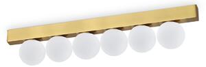 IDEAL LUX LED-stropna svetilka Binomio v barvi medenine, dolžina 44 cm,, Zlata / medeninasta, Dnevna soba / jedilnica, Kovina, Sodobni