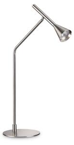 IDEAL LUX LED namizna svetilka Diesis, nikljeva, višina 65 cm, z regulatorjem, zatemnjen, Kovinska, Dnevna soba / jedilnica, Kovina, Sodobni