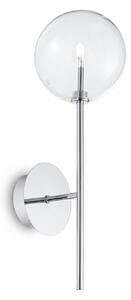 IDEAL LUX stenska svetilka Equinoxe, krom/prozorno, višina 45 cm, Krom, Dnevna soba / jedilnica, Kovina