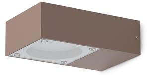 IDEAL LUX Zunanja stenska svetilka Sirio, rjava, širina 10 cm, kovinska, Rjava / rjasta, Aluminij, Sodobni