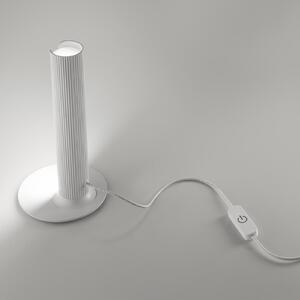 IDEAL LUX LED namizna svetilka Dorica, bela, višina 25 cm, zatemnjen, Bela, Dnevna soba / jedilnica, Aluminij, Sodobni