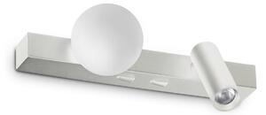 IDEAL LUX LED-stenna svetilka Binomio, bela, širina 22 cm, kovinska, 2-žarnica, Bela, Dnevna soba / jedilnica, Kovina, Sodobni, Stenski reflektor
